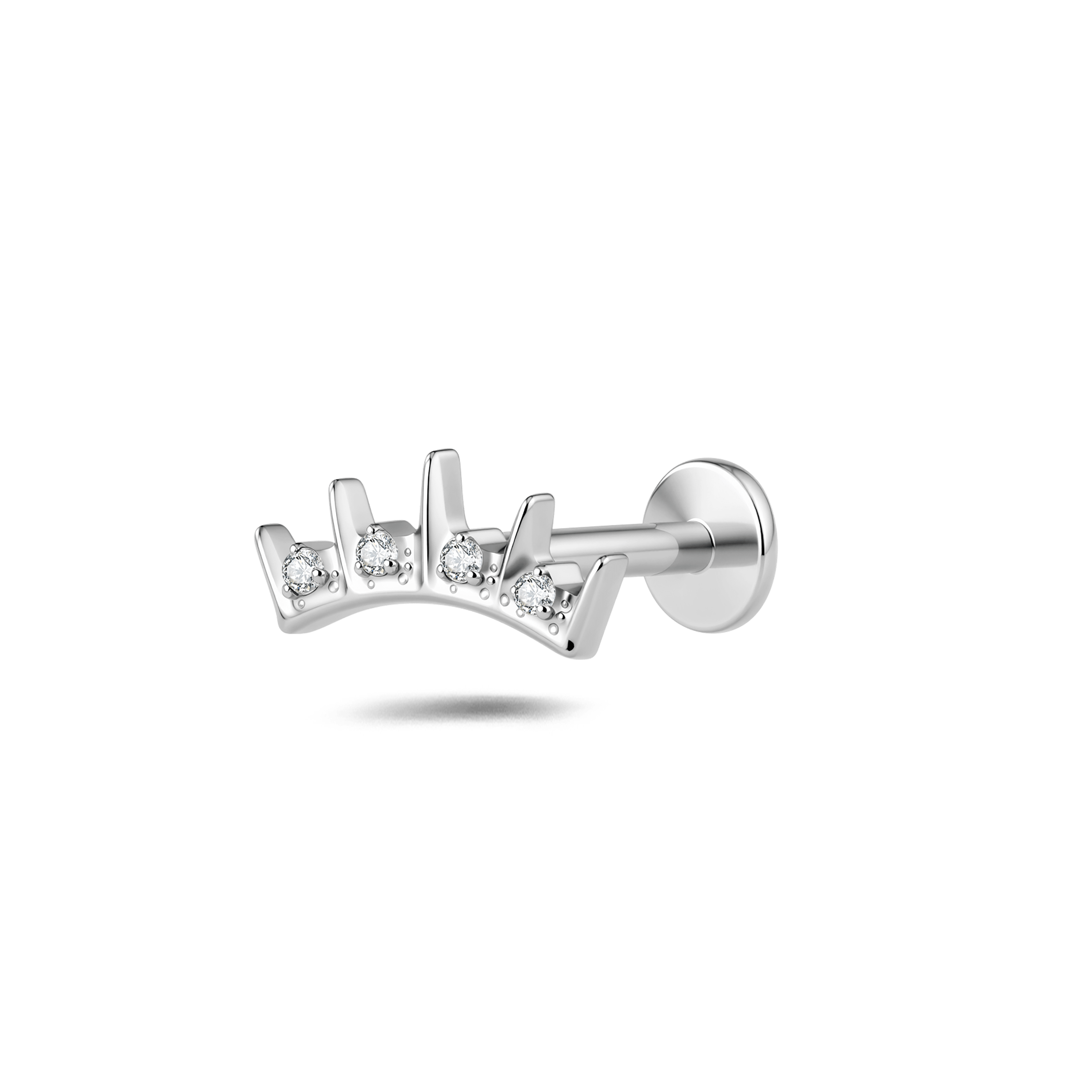 Piercing orecchio eclisse bianco in argento - NovaNavel®