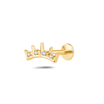 Piercing orecchio eclisse bianco in oro - NovaNavel®