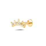 Piercing orecchio eclisse bianco in oro - NovaNavel®
