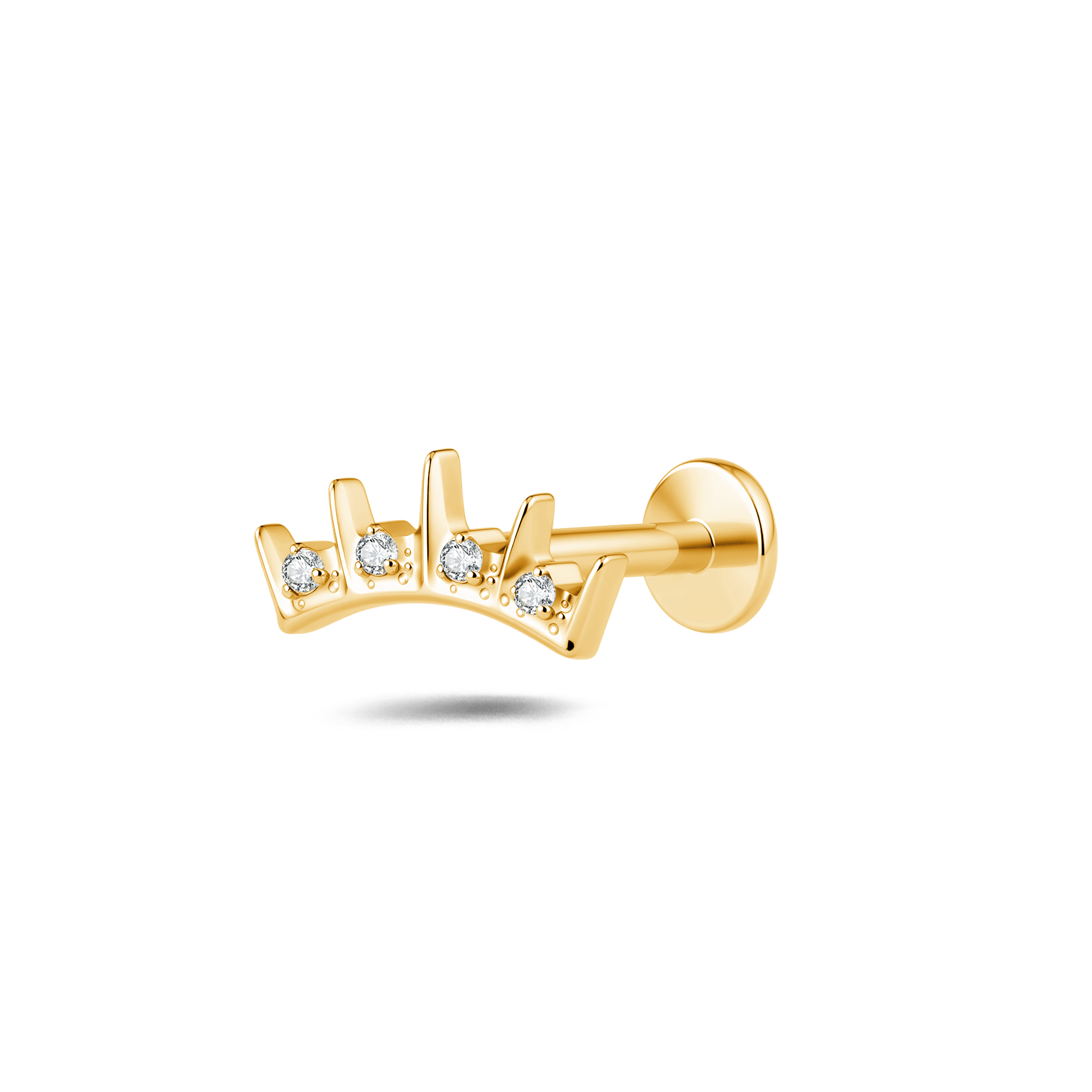 Piercing orecchio eclisse bianco in oro - NovaNavel®