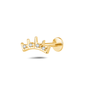 Piercing orecchio eclisse bianco in oro - NovaNavel®