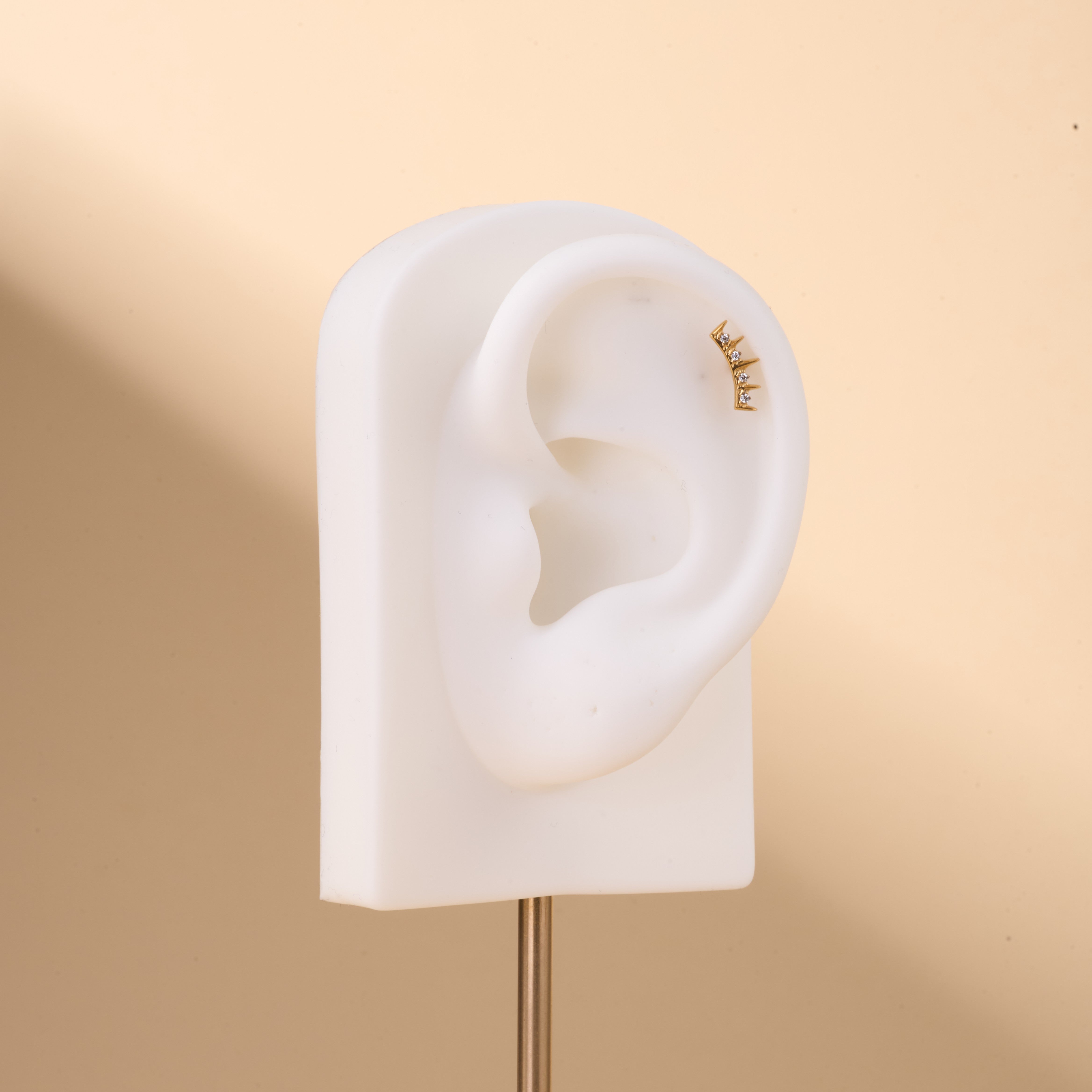 Piercing orecchio eclisse bianco in oro - NovaNavel®