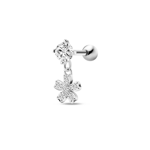 Piercing orecchio fiore pendente in argento - NovaNavel