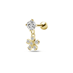 Piercing orecchio fiore pendente in oro - NovaNavel