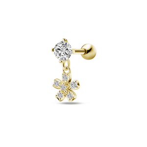 Piercing orecchio fiore pendente in oro - NovaNavel