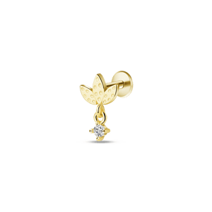 Piercing orecchio foglia in oro - NovaNavel