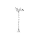 Piercing orecchio loto pendente in argento - NovaNavel