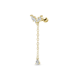 Piercing orecchio loto pendente in oro - NovaNavel