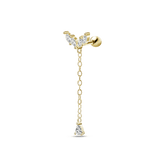 Piercing orecchio loto pendente in oro - NovaNavel