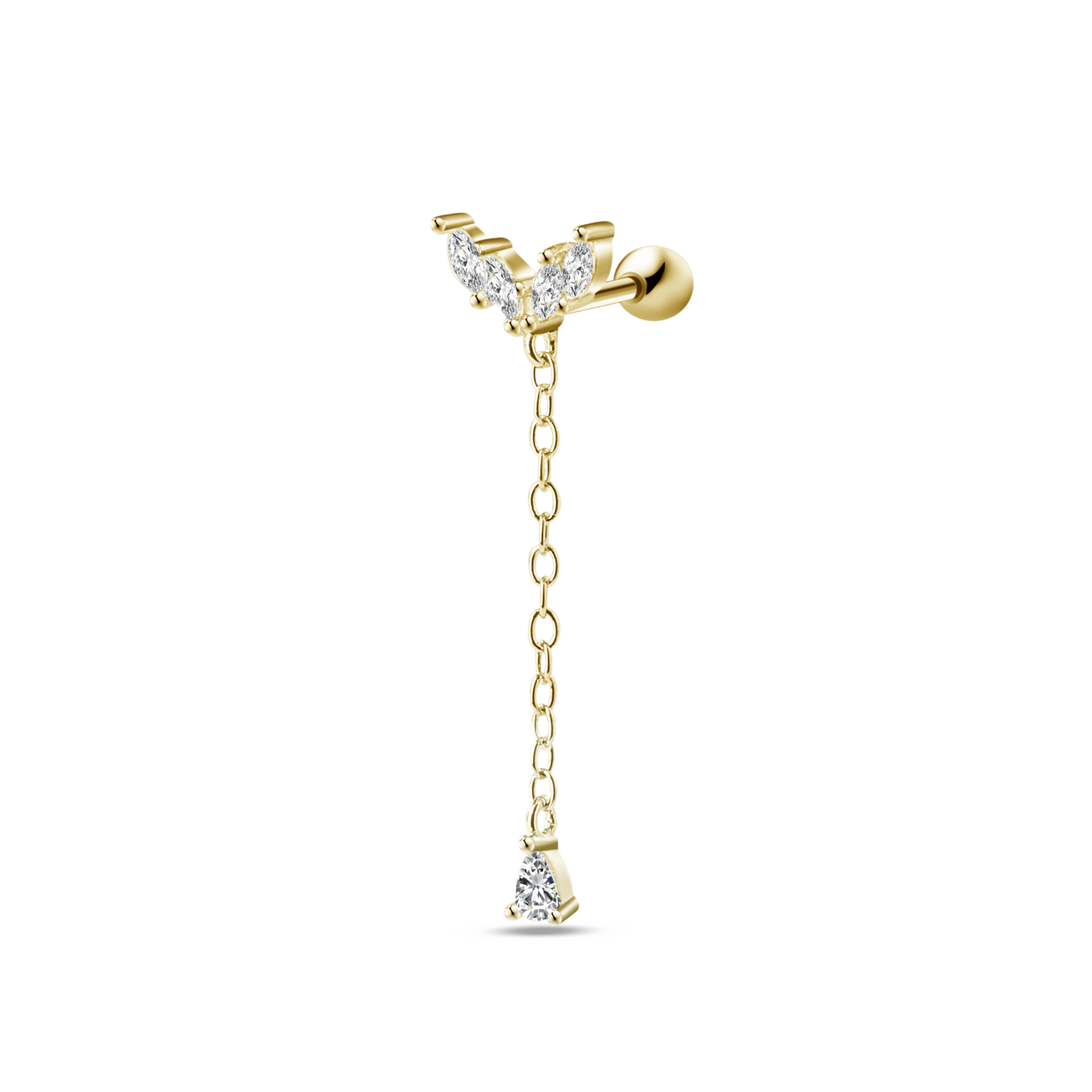 Piercing orecchio loto pendente in oro - NovaNavel