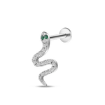 Piercing orecchio serpente in argento - NovaNavel