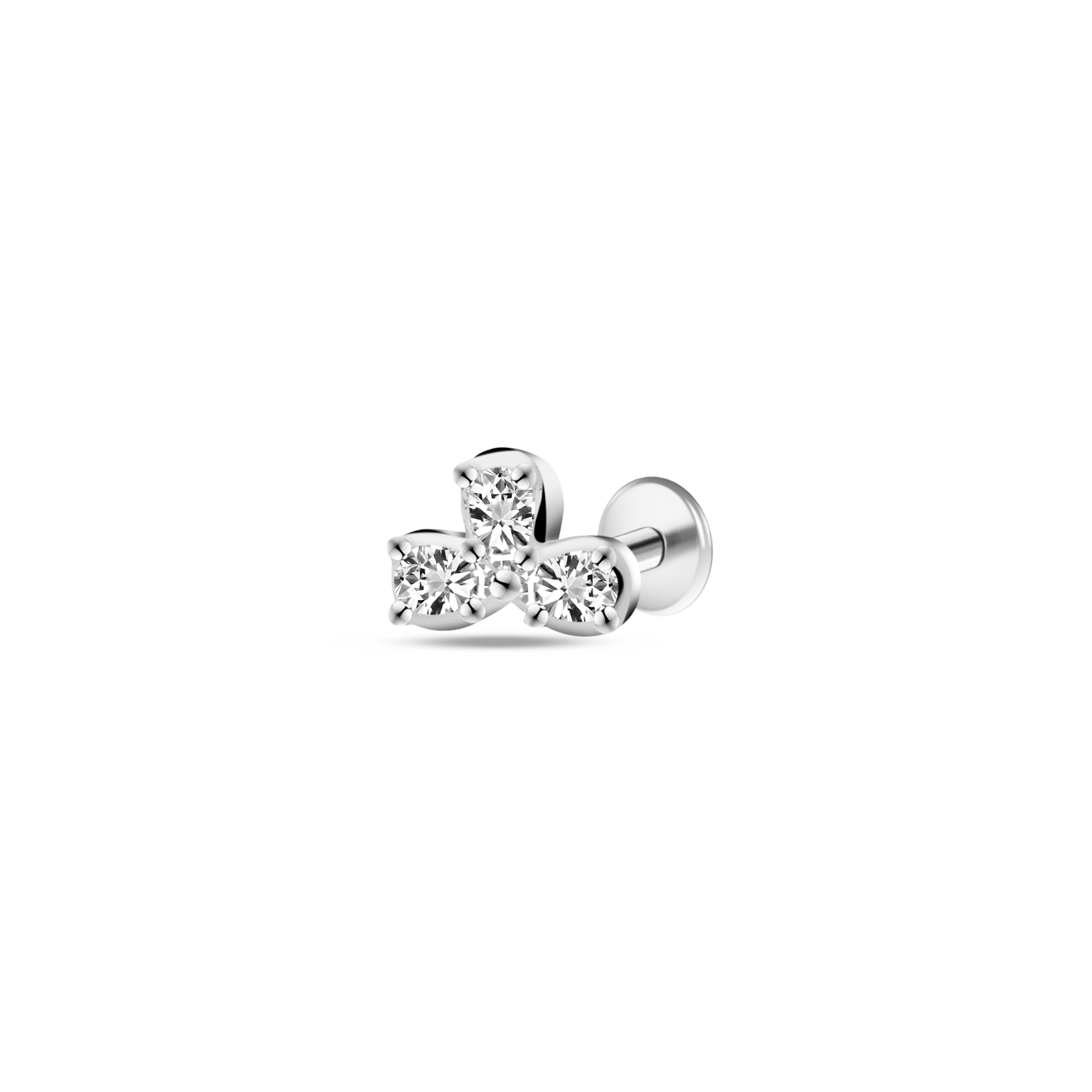 Piercing orecchio trifoglio in argento - NovaNavel