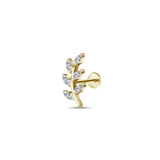 Piercing orecchio vento di fiori in oro - NovaNavel