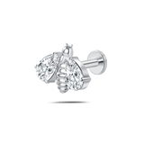 Piercing orecchio/naso ape brillante grande bianca in argento - NovaNavel