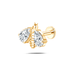 Piercing orecchio/naso ape brillante grande bianca in oro - NovaNavel