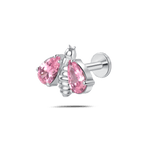 Piercing orecchio/naso ape brillante grande rosa in argento - NovaNavel