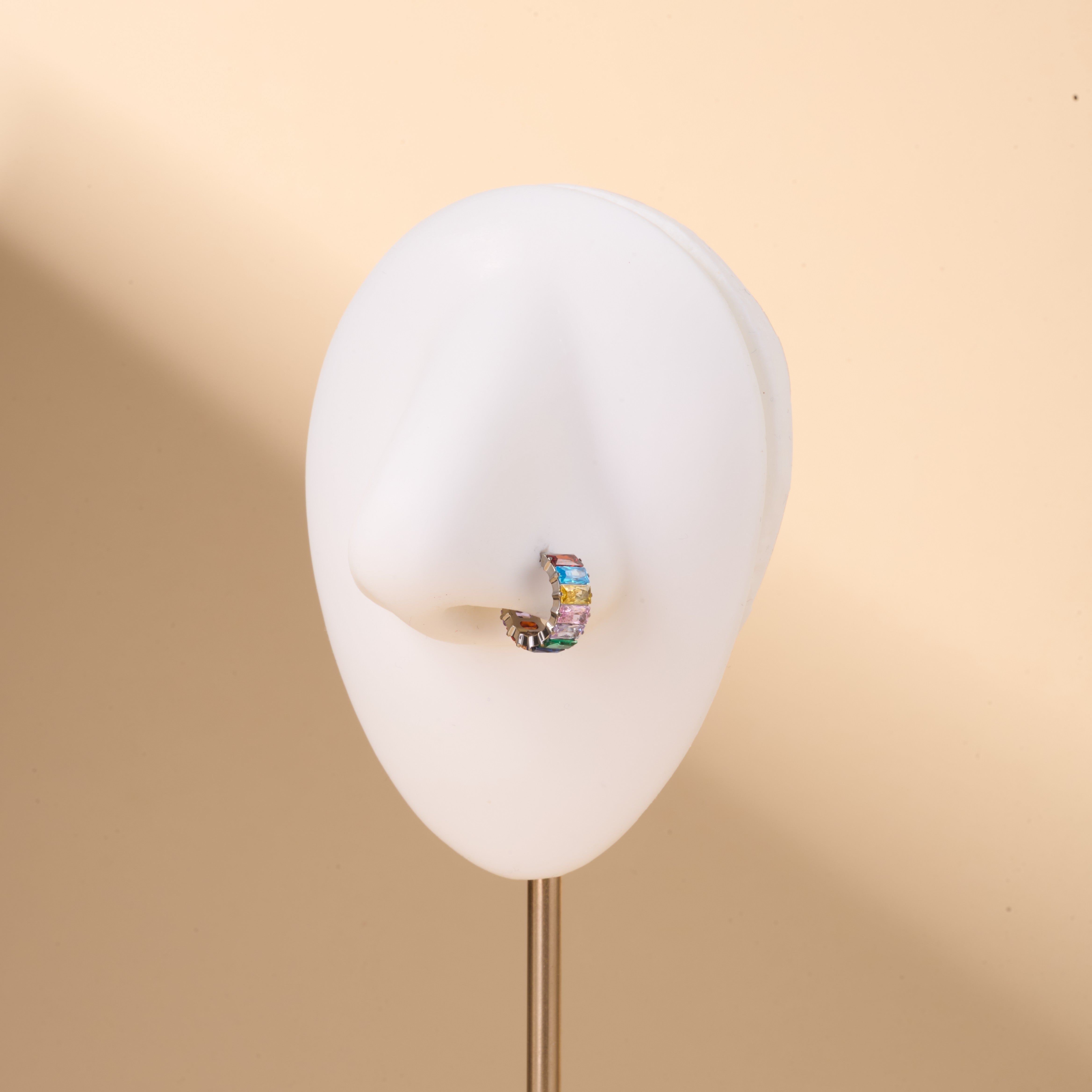 Piercing orecchio/naso brillantezza infinita arcobaleno in argento - NovaNavel®