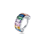 Piercing orecchio/naso brillantezza infinita arcobaleno in argento - NovaNavel®