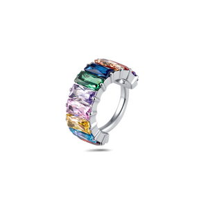 Piercing orecchio/naso brillantezza infinita arcobaleno in argento - NovaNavel®