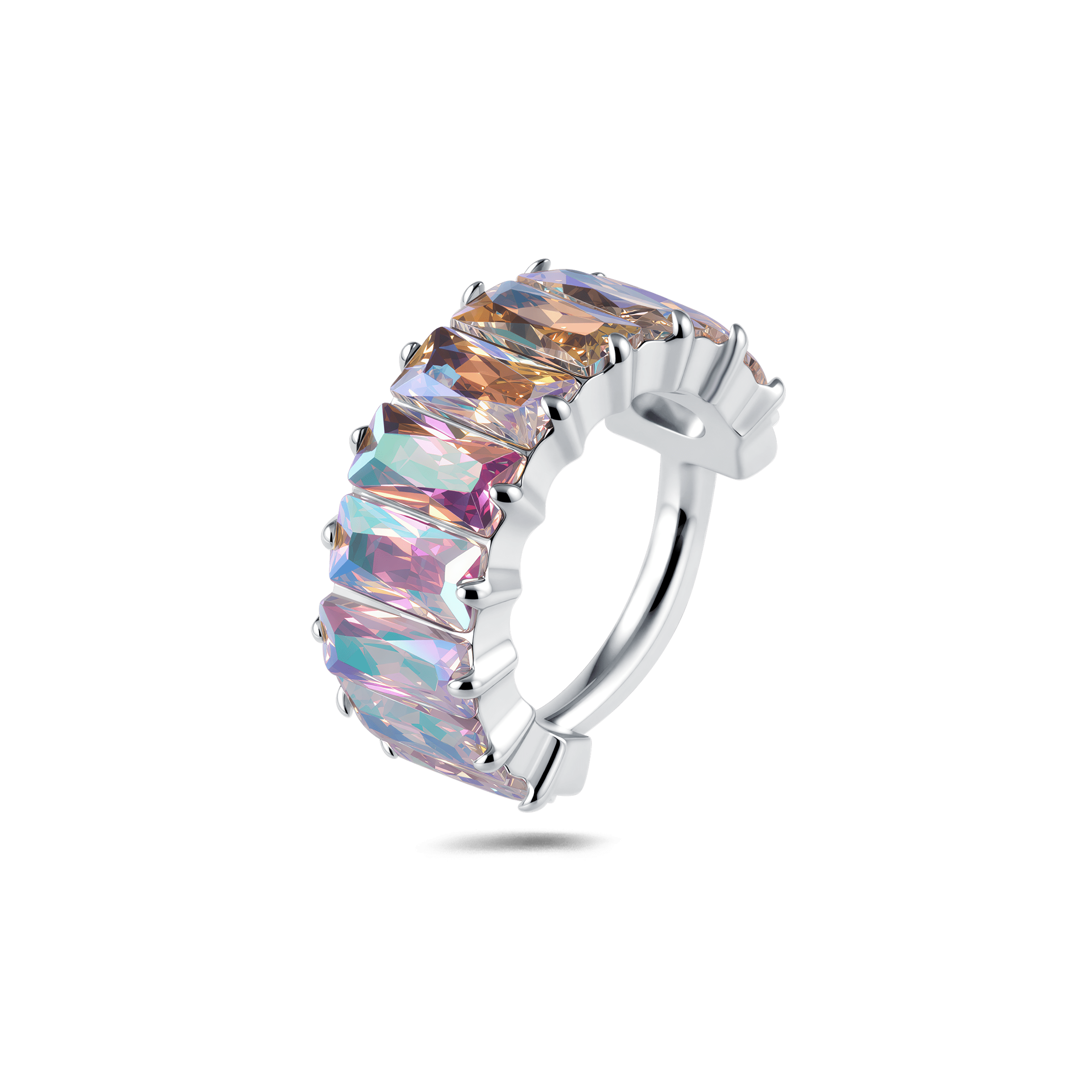 Piercing orecchio/naso brillantezza infinita aurora boreale in argento - NovaNavel®