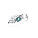 Piercing orecchio/naso conchiglia azzurra in argento - NovaNavel