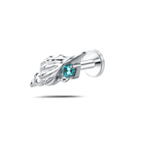 Piercing orecchio/naso conchiglia azzurra in argento - NovaNavel