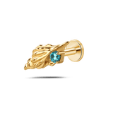 Piercing orecchio/naso conchiglia azzurra in oro - NovaNavel