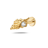 Piercing orecchio/naso conchiglia bianca in oro - NovaNavel