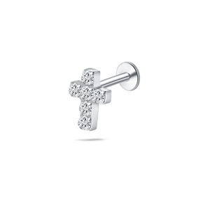Piercing orecchio/naso croce in argento - NovaNavel