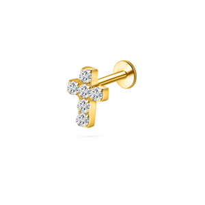Piercing orecchio/naso croce in oro - NovaNavel
