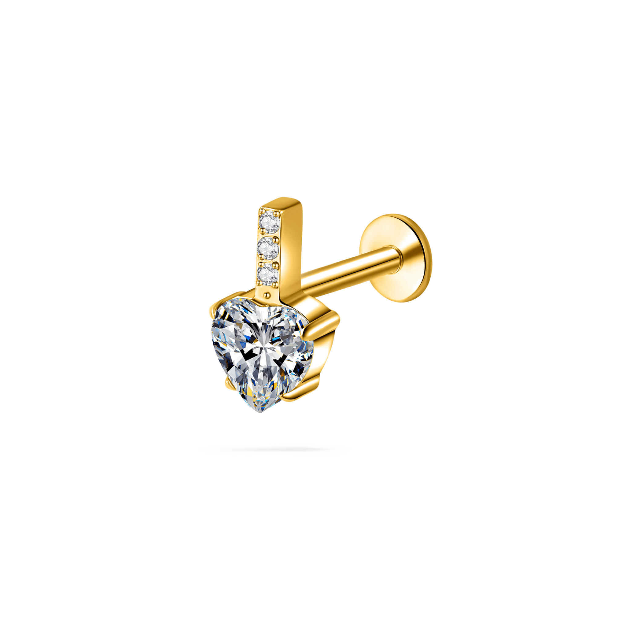 Piercing orecchio/naso cuore di mela in oro - NovaNavel