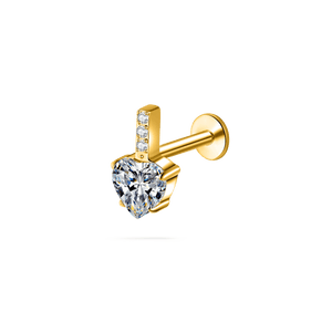 Piercing orecchio/naso cuore di mela in oro - NovaNavel