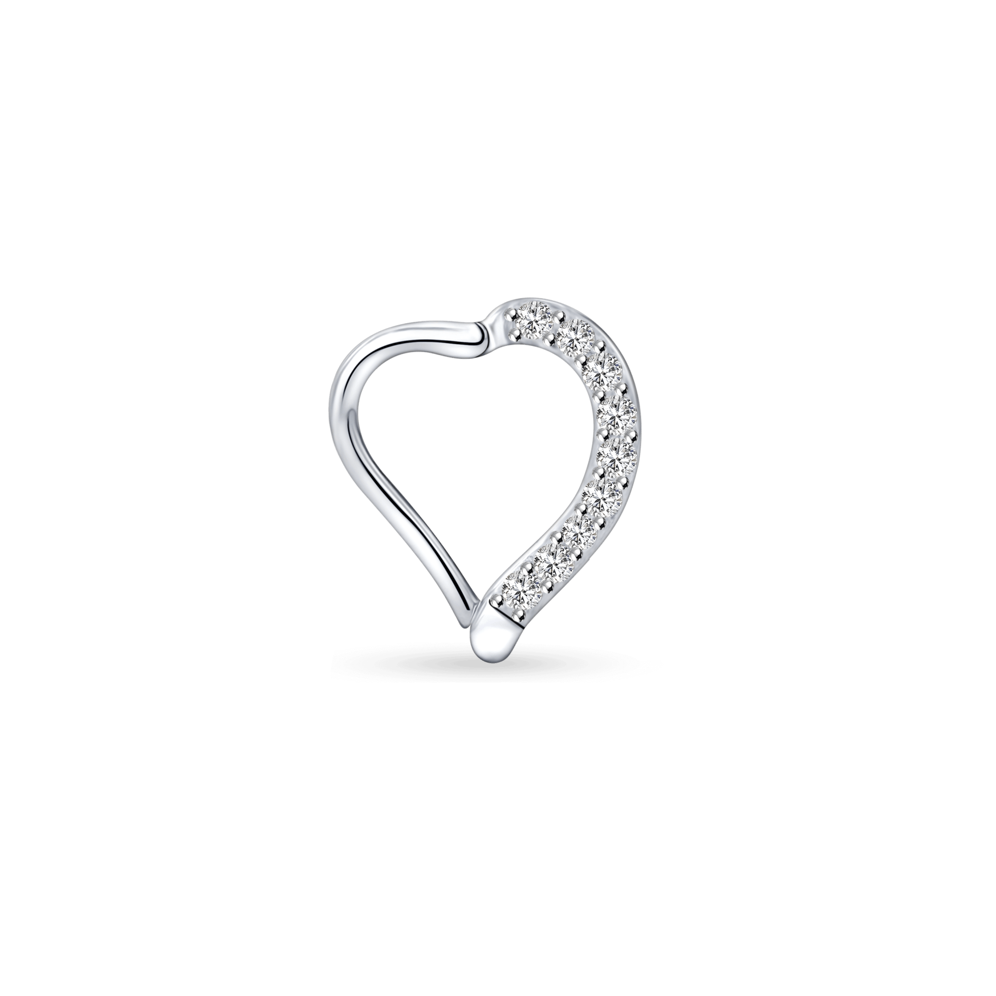 Piercing orecchio/naso cuore in argento - NovaNavel