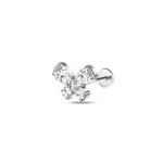 Piercing orecchio/naso farfalla bianca in argento - NovaNavel