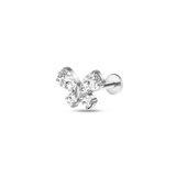 Piercing orecchio/naso farfalla bianca in argento - NovaNavel