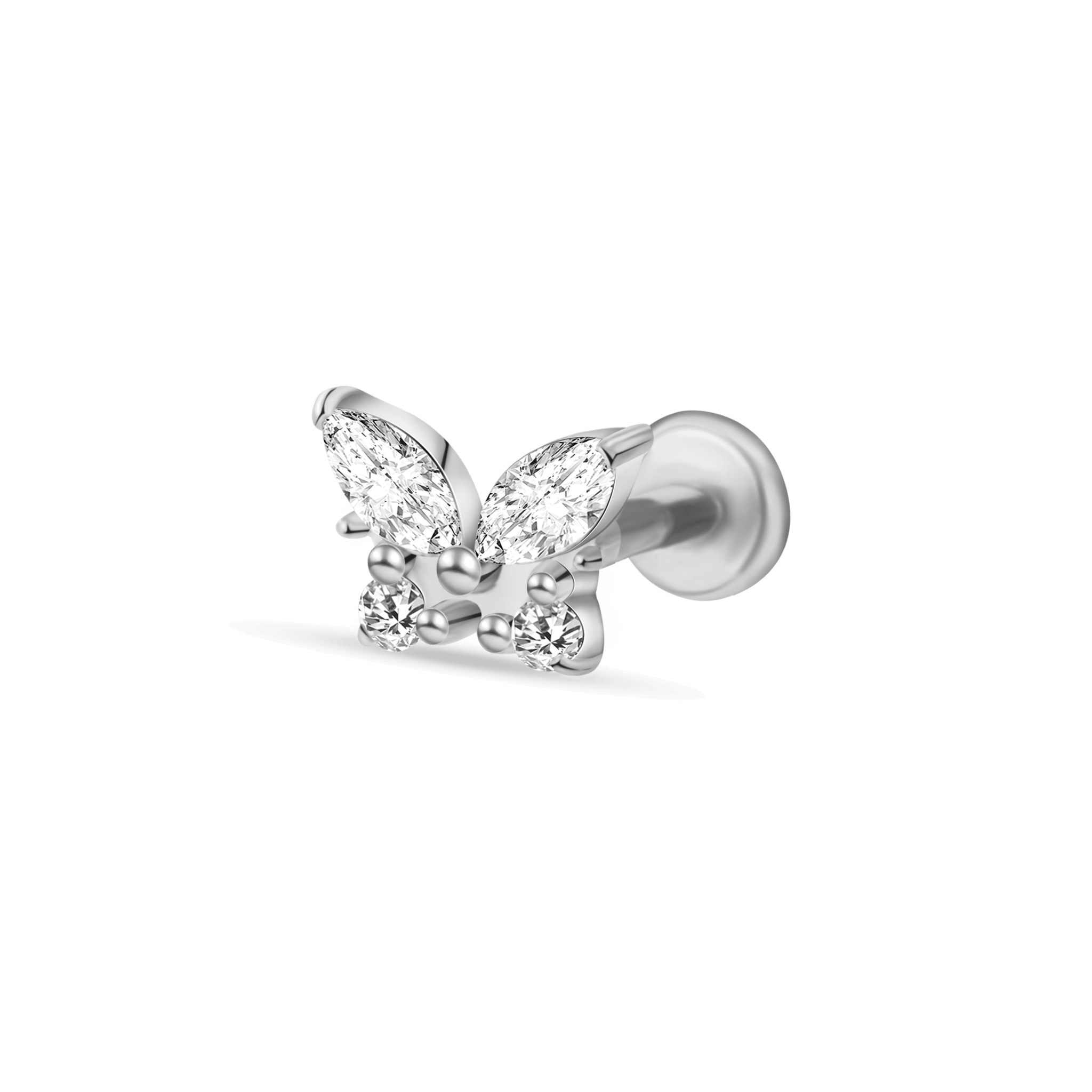 Piercing orecchio/naso farfalla delux in argento - NovaNavel