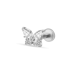 Piercing orecchio/naso farfalla delux in argento - NovaNavel
