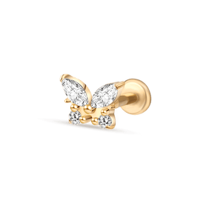 Piercing orecchio/naso farfalla delux in oro - NovaNavel