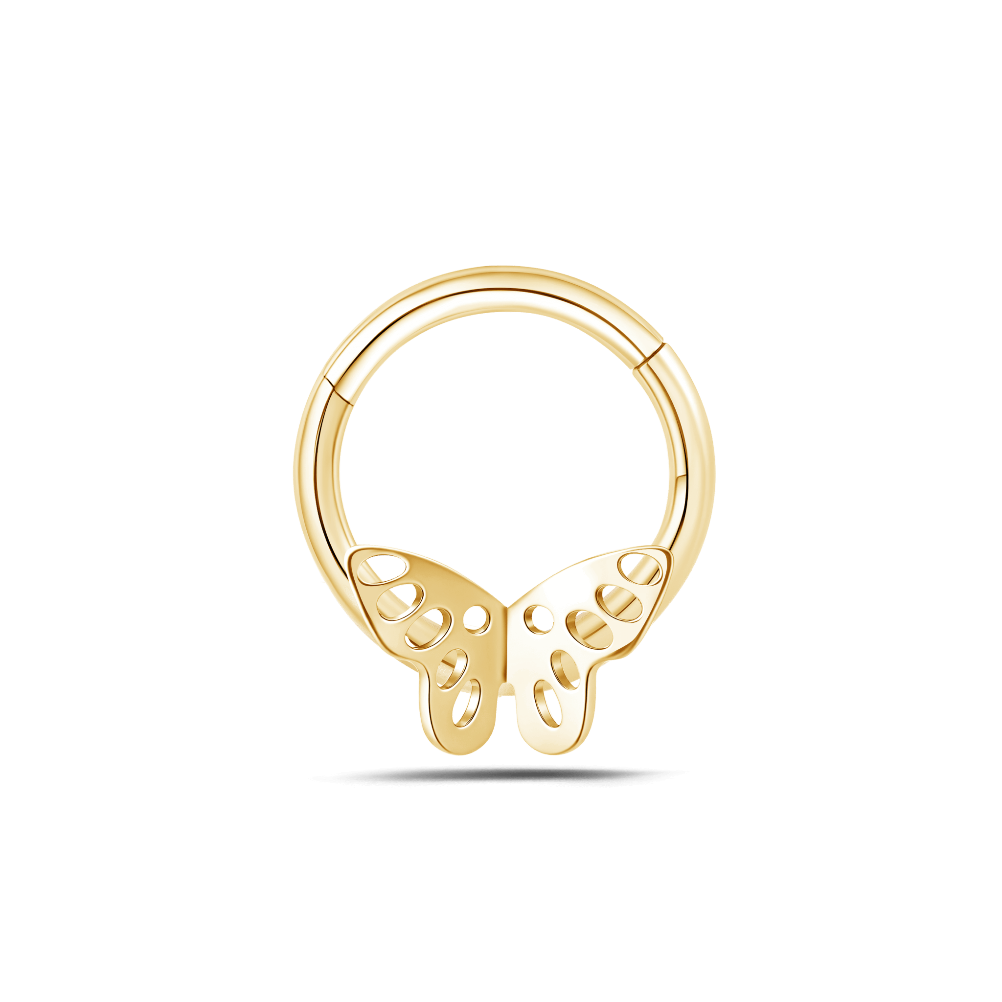 9k oro giallo massiccio con 3 MM cristallo pietra gomma farfalla 9k oro giallo massiccio con 3 MM cristallo pietra gomma farfalla