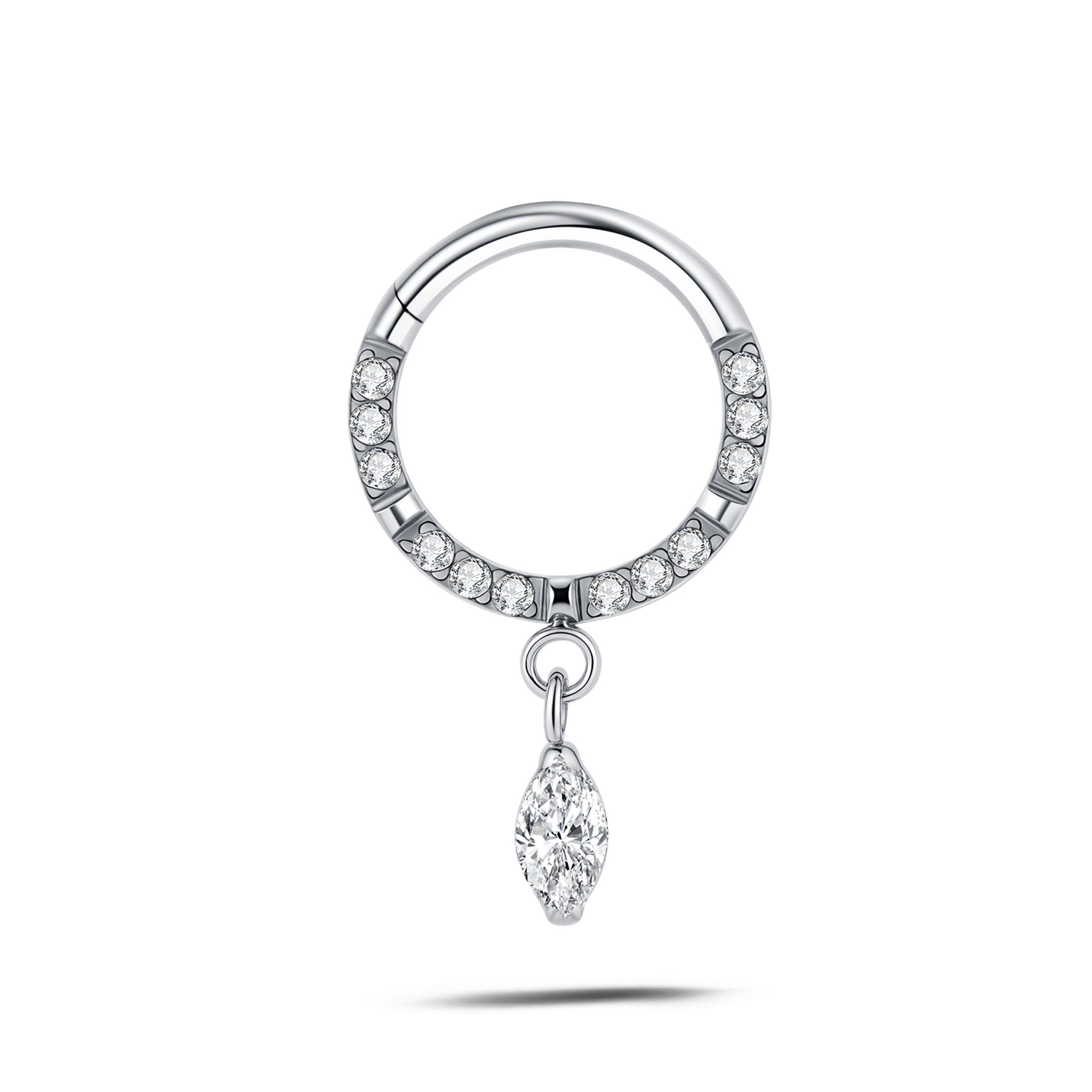 Piercing orecchio/naso luce inversa bianco in argento - NovaNavel