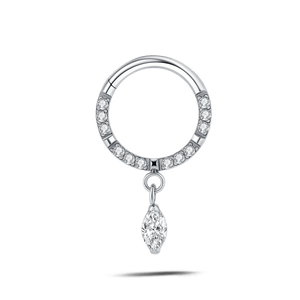 Piercing orecchio/naso luce inversa bianco in argento - NovaNavel