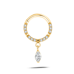 Piercing orecchio/naso luce inversa bianco in oro - NovaNavel