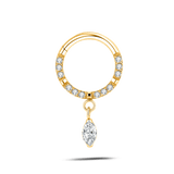 Piercing orecchio/naso luce inversa bianco in oro - NovaNavel