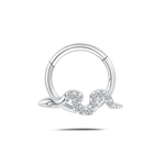 Piercing orecchio/naso serpente lucente in argento - NovaNavel