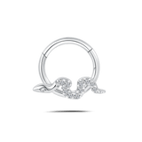Piercing orecchio/naso serpente lucente in argento - NovaNavel