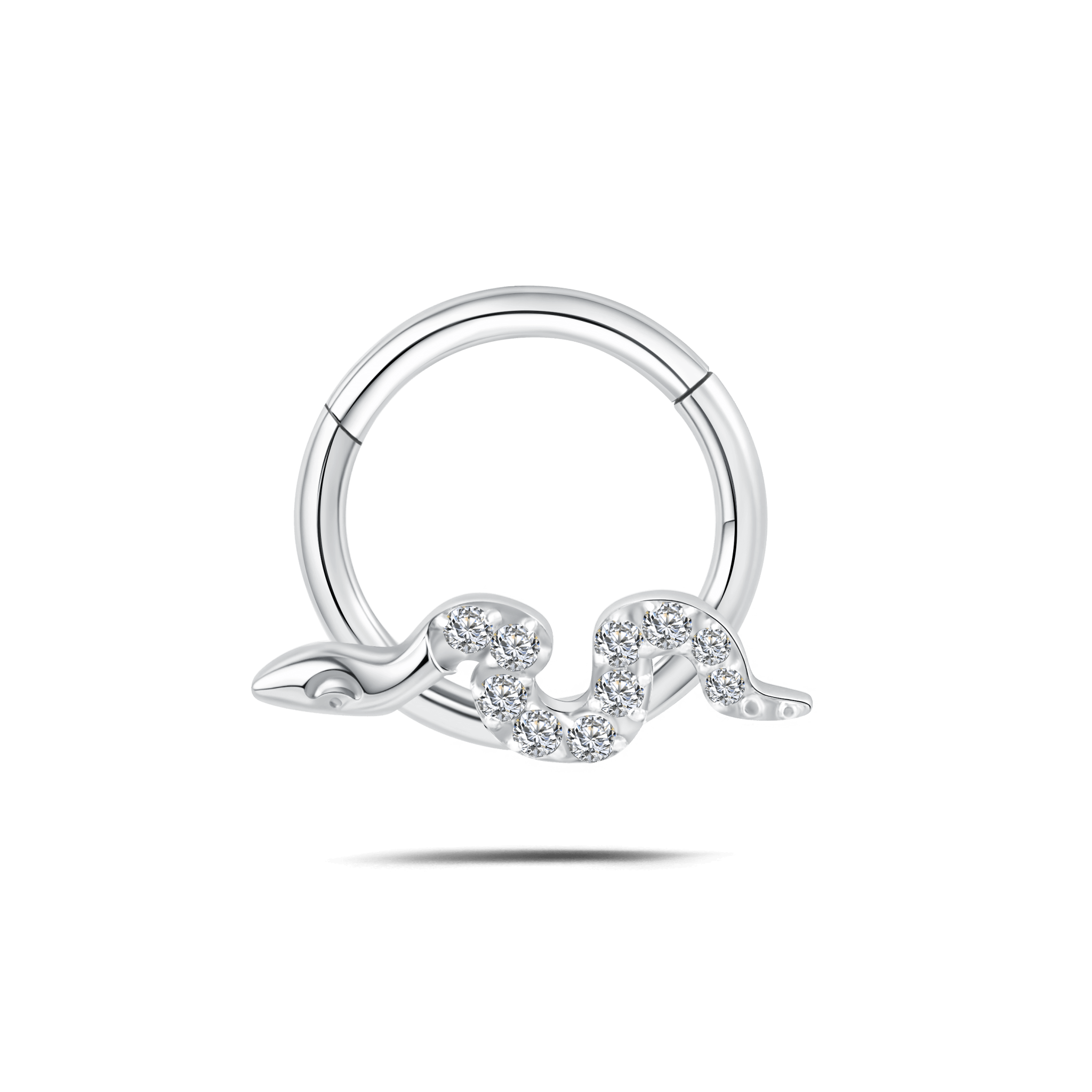 Piercing orecchio/naso serpente lucente in argento - NovaNavel