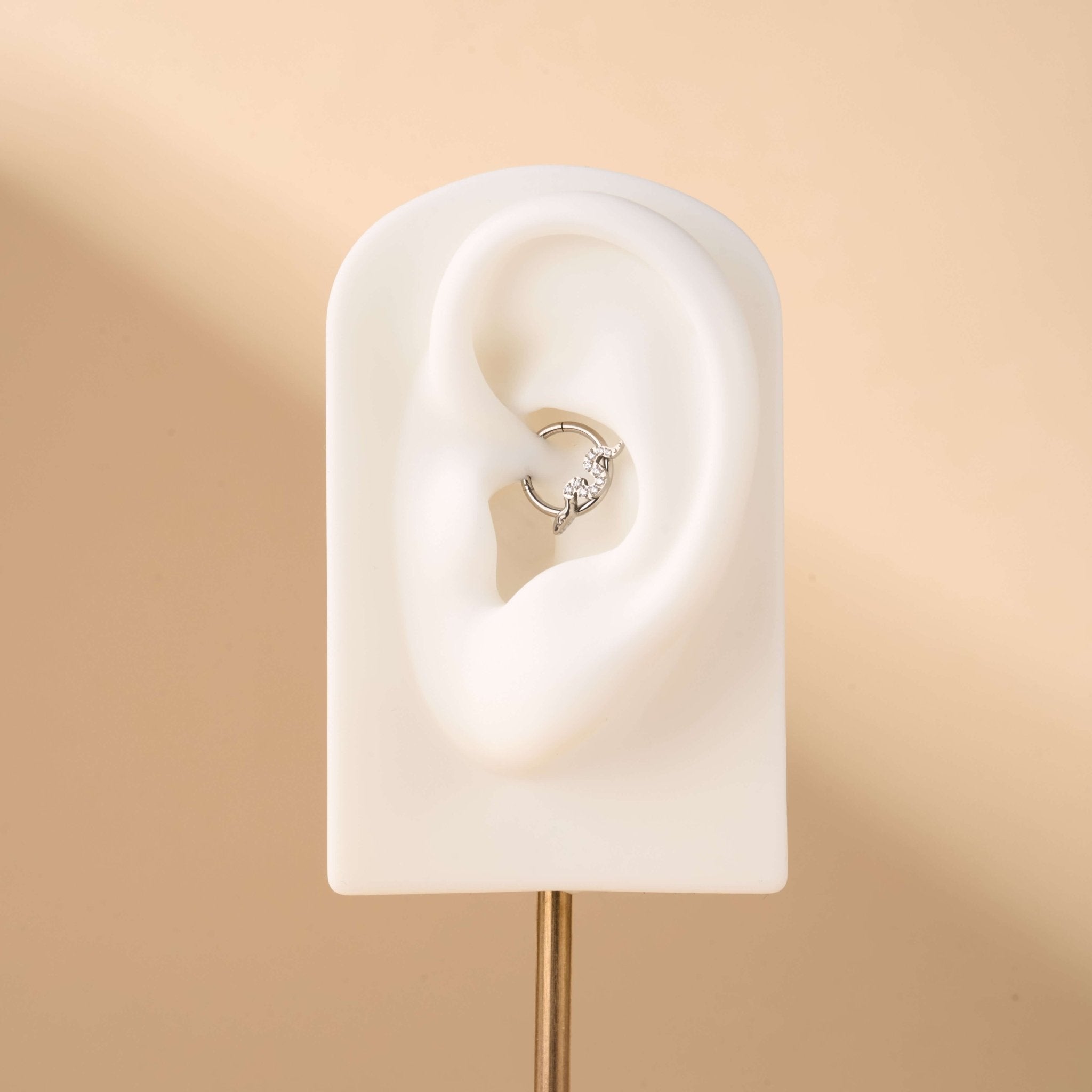 Piercing orecchio/naso serpente lucente in argento - NovaNavel