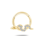 Piercing orecchio/naso serpente lucente in oro - NovaNavel