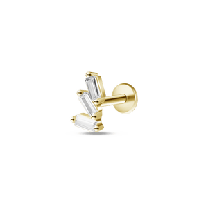 Piercing orecchio/naso tre cristalli in oro - NovaNavel