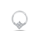 Piercing orecchio/naso V - shape bianco in argento - NovaNavel